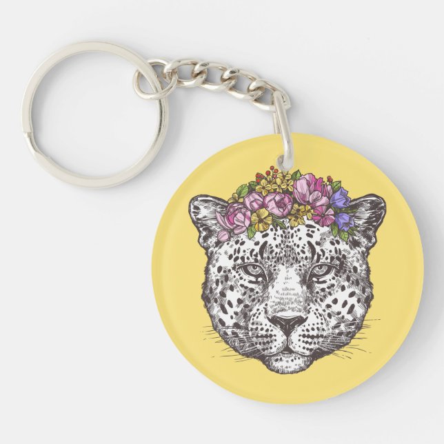 Leopard Hippie Chic Key Ring (Front)