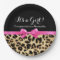Leopard Hot Pink Bow Its a Girl Safari Baby Shower