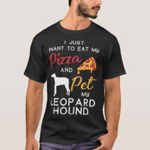 Leopard Hound Dog Pizza lover owner Christmas Birt T-Shirt
