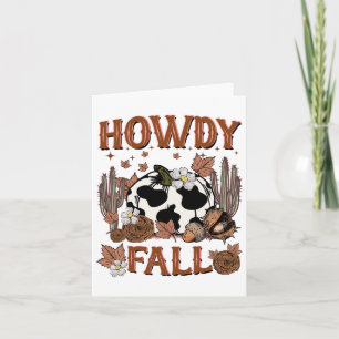 Leopard Howdy Fall Western Pumpkin Autumn Fall Tha Card