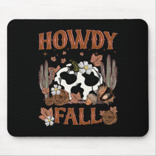 Leopard Howdy Fall Western Pumpkin Autumn Fall Tha Mouse Pad