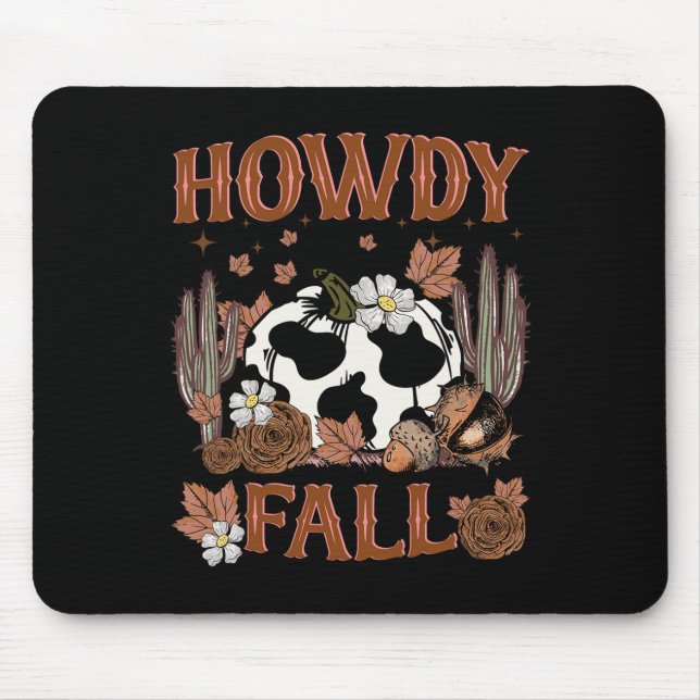 Leopard Howdy Fall Western Pumpkin Autumn Fall Tha Mouse Pad (Front)