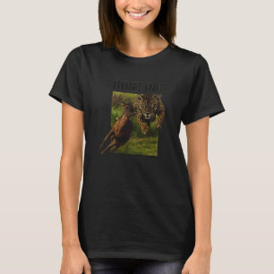 Leopard Hunting Scene in Jungle Art, Love Cats T-Shirt