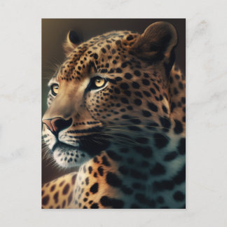 Leopard Illustration Animal Design  Postcard