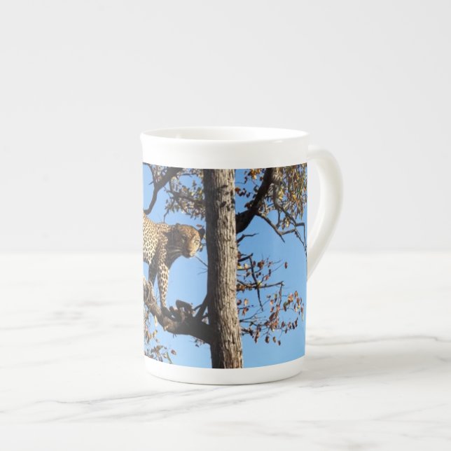 Leopard in a Tree in Africa Bone China Mug (Front Right)