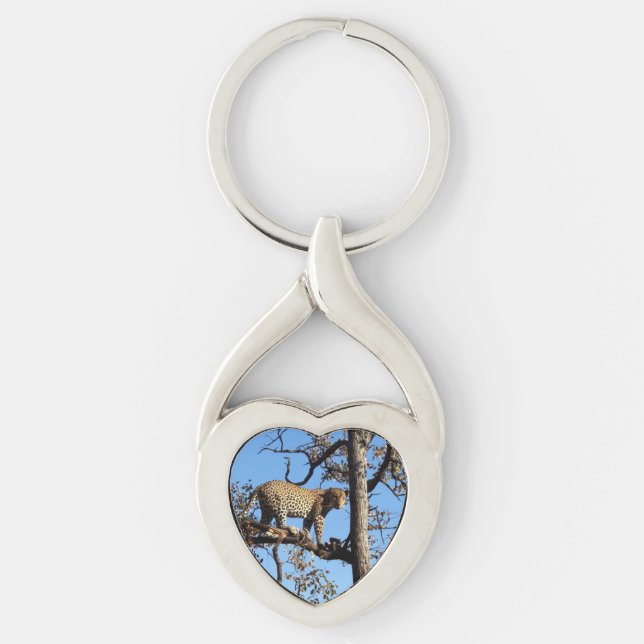 Leopard in a Tree in Africa Key Ring (Front)
