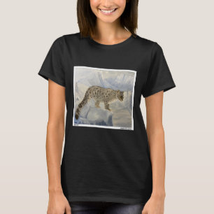 Leopard In Snow Winter Oil Painting Animals Of The T-Shirt