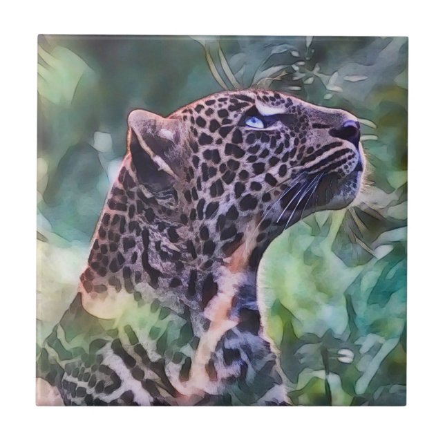 Leopard In Sunlight Ceramic Tile (Front)