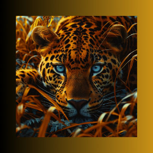 Leopard in the grass poster