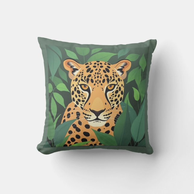 Leopard in the Jungle  Cushion (Front)