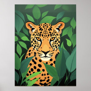 Leopard in the Jungle Poster