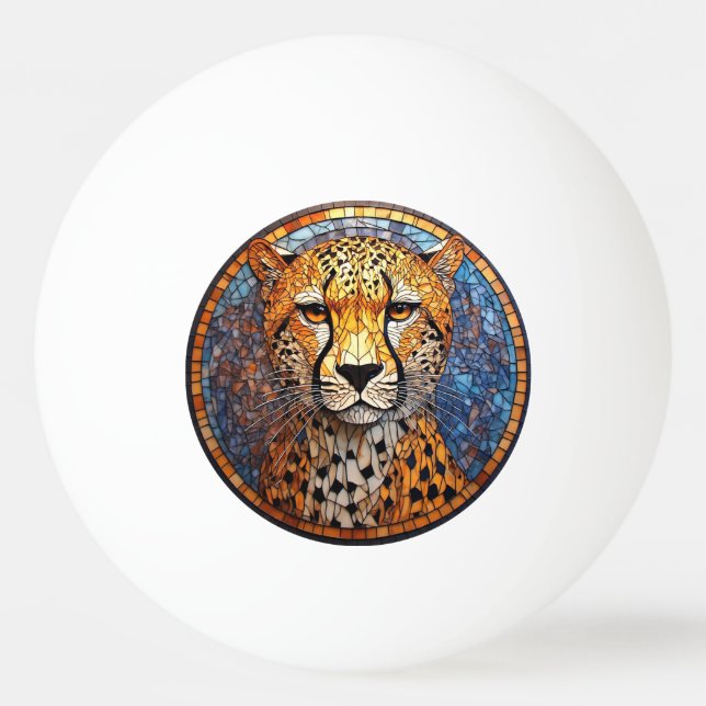 Leopard in Vibrant Colours and Intricate Patterns Ping Pong Ball (Front)