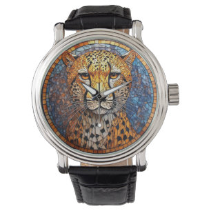 Leopard in Vibrant Colours and Intricate Patterns Watch