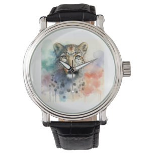 Leopard in Vibrant Watercolor 270824AREF127 - Wate Watch