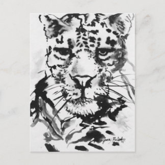 Leopard Ink Wash Postcard