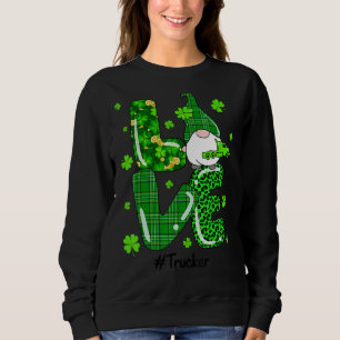Leopard Irish Green Plaid Trucker Gnome St Patrick Sweatshirt