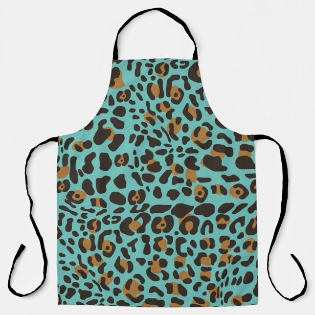Leopard Jaguar Animal Print Pattern Apron (Front)