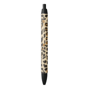 Leopard Jaguar Animal Print Pattern Black Ink Pen
