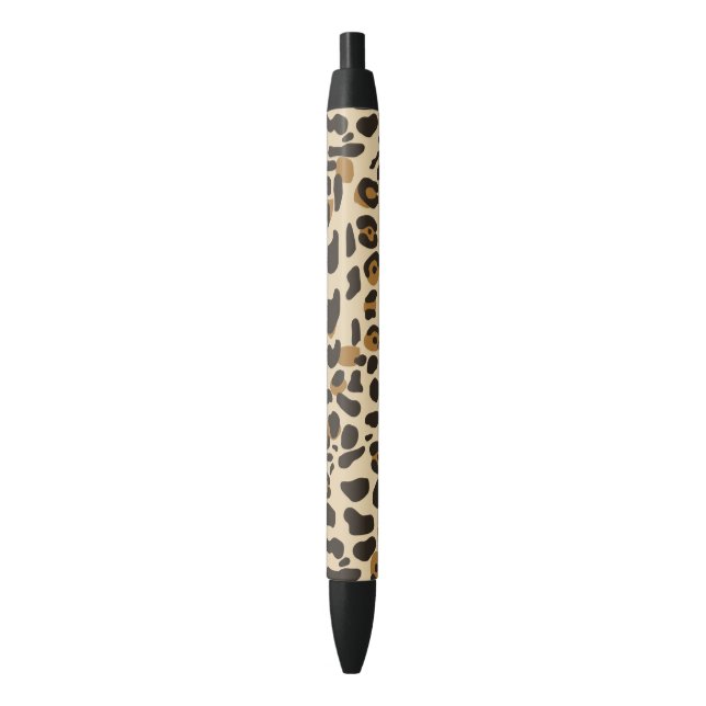 Leopard Jaguar Animal Print Pattern Black Ink Pen (Front Vertical)