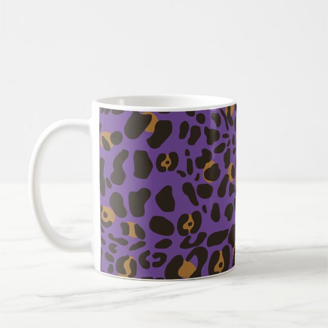 Leopard Jaguar Animal Print Pattern Coffee Mug (Left)