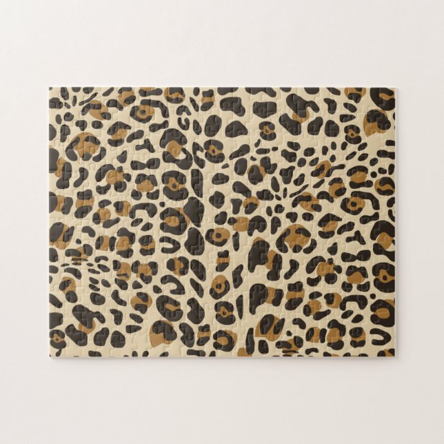 Leopard Jaguar Animal Print Pattern Jigsaw Puzzle (Horizontal)