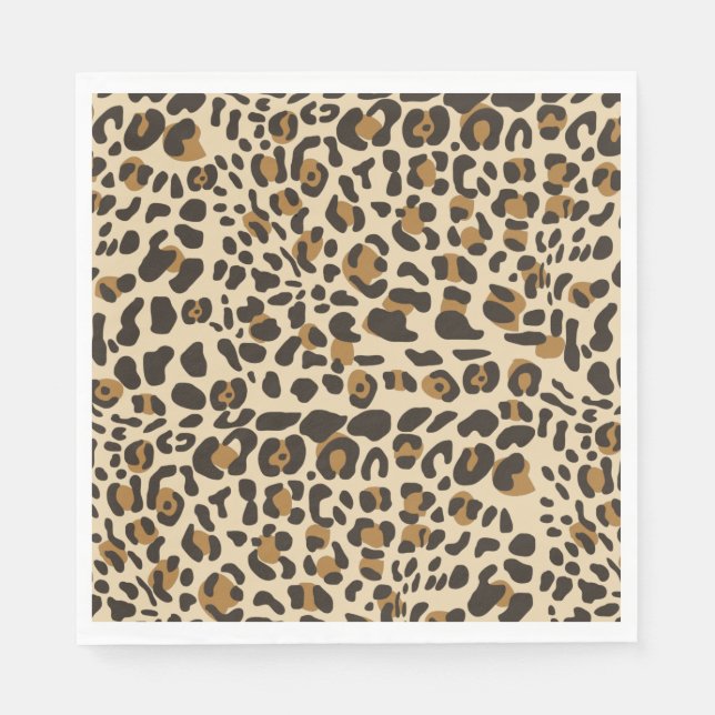 Leopard Jaguar Animal Print Pattern Napkin (Front)