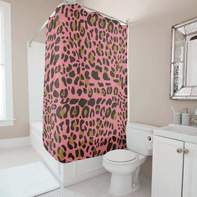 Leopard Jaguar Animal Print Pattern Shower Curtain (In Situ)