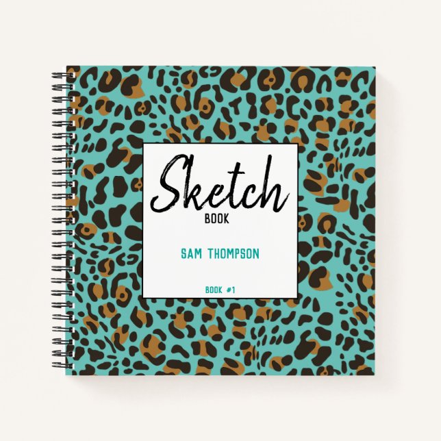 Leopard Jaguar Animal Print Pattern Sketch Notebook (Front)