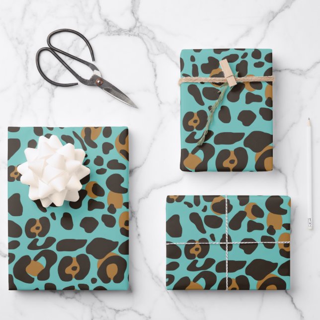 Leopard Jaguar Animal Print Pattern Wrapping Paper Sheet (Front)