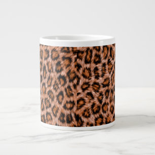 Leopard Jaguar Cat Brown Fur Pattern-24609 Large Coffee Mug