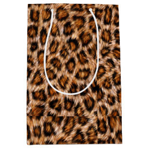 Leopard Jaguar Cat Brown Fur Pattern-24609 Medium Gift Bag