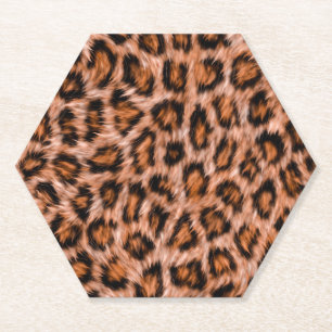 Leopard Jaguar Cat Brown Fur Pattern-24609 Paper Coaster