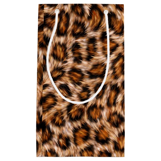 Leopard Jaguar Cat Brown Fur Pattern-24609 Small Gift Bag (Front)