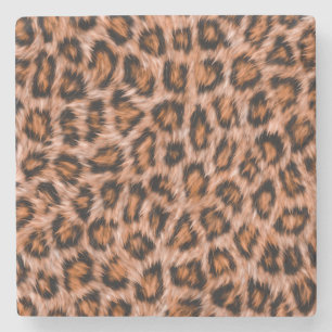 Leopard Jaguar Cat Brown Fur Pattern-24609 Stone Coaster