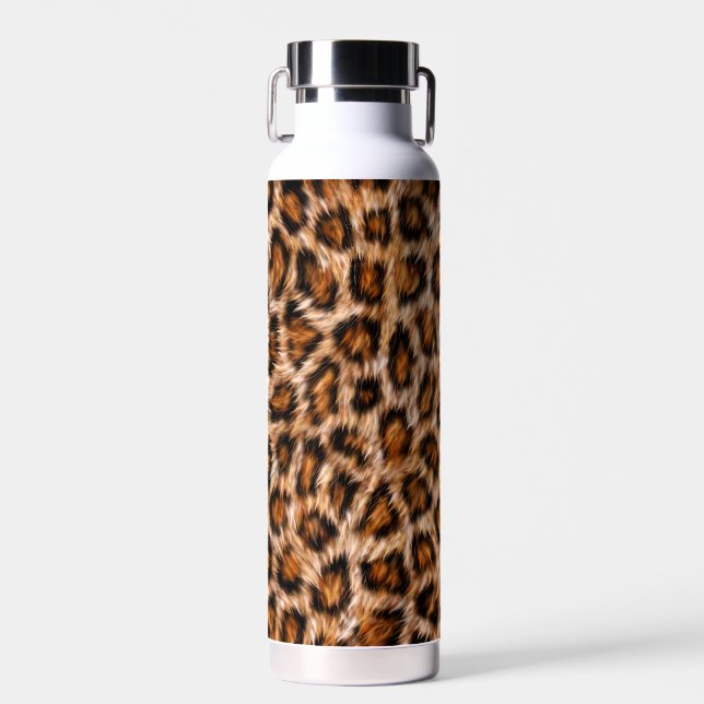Leopard Jaguar Cat Brown Fur Pattern-24609 Water Bottle (Front)