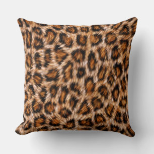 Leopard Jaguar Cat Brown Fur Pattern Cushion
