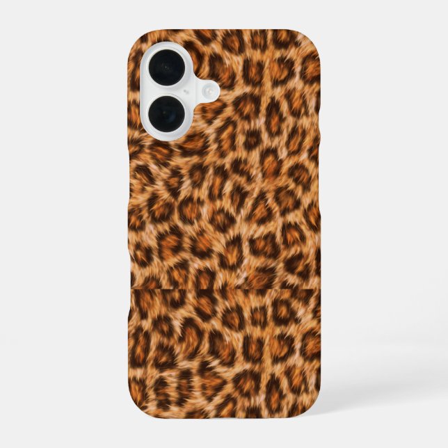 Leopard Jaguar Cat Brown Fur Pattern iPhone 16 Case (Back)