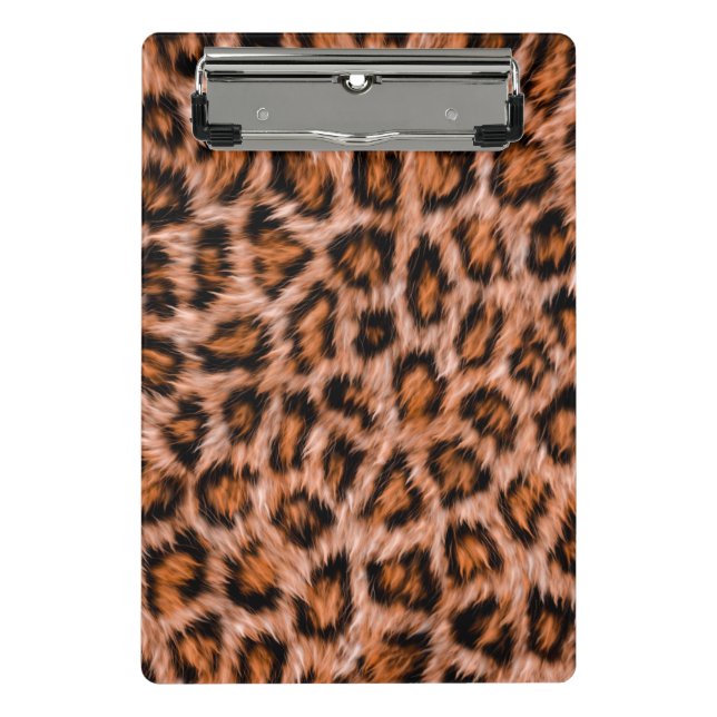 Leopard Jaguar Cat Brown Fur Pattern Mini Clipboard (Front)