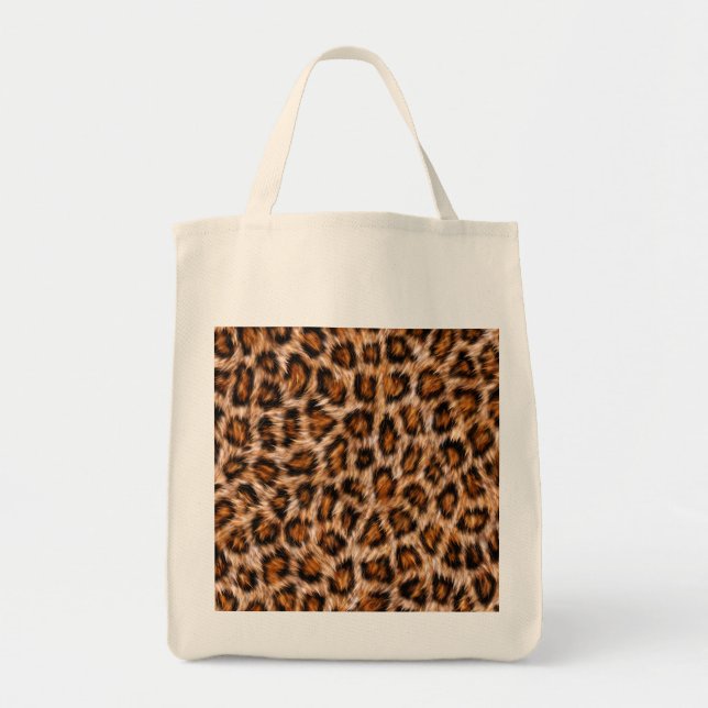 Leopard Jaguar Cat Brown Fur Pattern Tote Bag (Front)