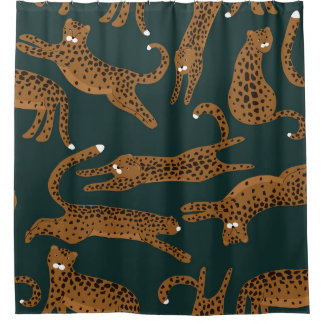 Leopard Jungle: Animal Print Vintage. Shower Curtain