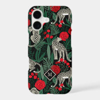 Leopard Jungle Floral Pattern with Monogram