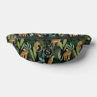 Leopard Jungle Forest Illustration Seamless Custom Bum Bags