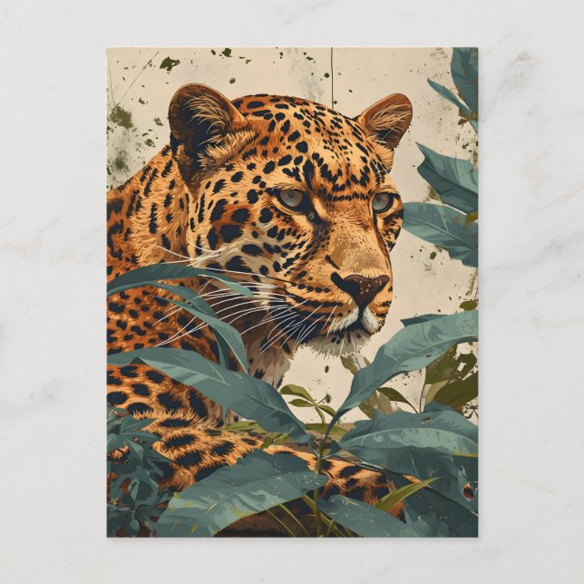 Leopard Jungle: Vintage Postcard (Front)