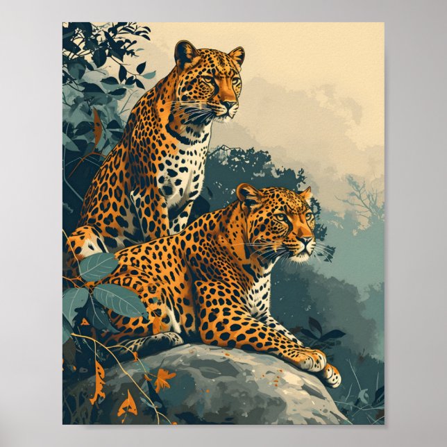 Leopard Jungle: Vintage Poster (Front)