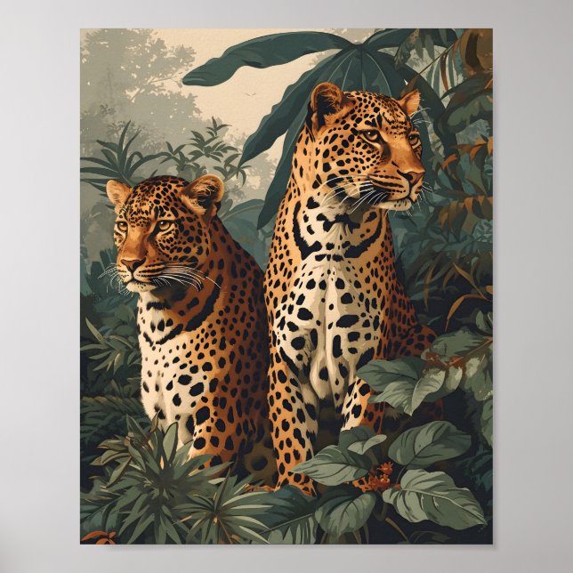 Leopard Jungle: Vintage Poster (Front)