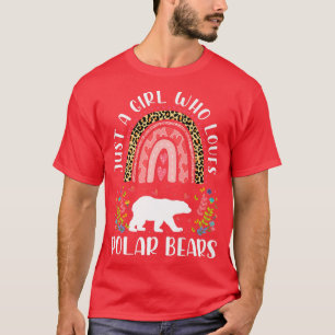 Leopard Just A Girl Who Loves Polar Bears Rainbow T-Shirt