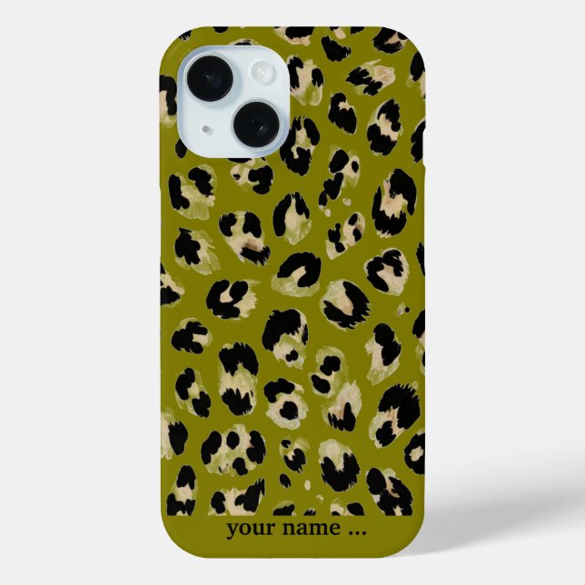 Leopard kaki print Case-Mate iPhone case (Back)