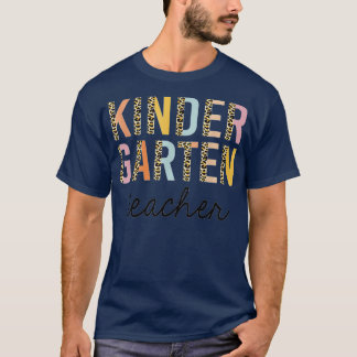 Leopard Kindergarten Teacher Kinder Back to School T-Shirt