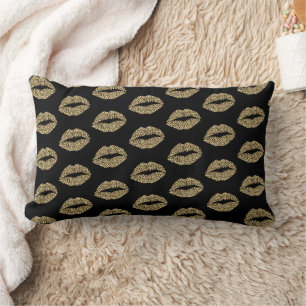 Leopard Kiss - Leopard Print Lips Pattern Lumbar Cushion
