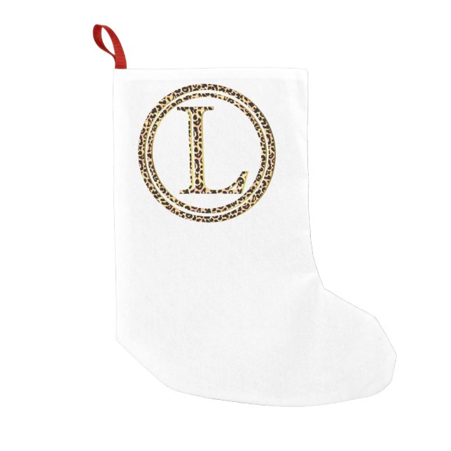 leopard L Small Christmas Stocking (Front)